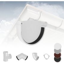 Rainway - Système de gouttière - pvc plastique de 90 mm, sélection de composants 90: blanc, Bouchon de gouttière à droite
