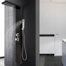 Système de panneau de douche acier inoxydable carré - noir