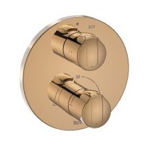 Round - Robinet thermostatique encastré bain-douche T-1000 Roca Couleur : or rose