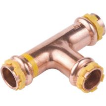 Té égal à sertir - pour tube cuivre - gaz - diamètre 22 mm - comap 5130vg22