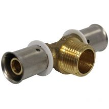 Té multicouche à sertir mâle - Ø16x2,0 - (15/21) 1/2 - multipex