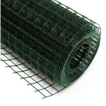 Rete elettrosaldata plastificata verde mt.25 maglia mm.12x12 maglia mm.12,7x12,7 spess. filo ø mm.1,2 - cm.120h.