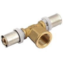Thermacome - Té À Sertir Pour Tube Multicouche Acopex Alu Diamètre Nominal 20 Avec Sortie Femelle À Visser Au Centre 1/2'' (15x21)