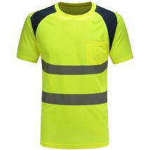 T-shirt de sécurité avec polo haute visibilité d'avertissement (jaune, L)