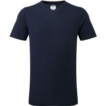 T-shirt en coton à col en v Marine l