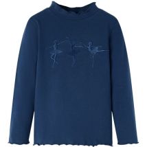 T-shirt enfants à manches longues bleu marine 140 Vidaxl 274796