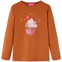 T-shirt enfants à manches longues cognac 140