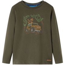 T-shirt enfants à manches longues kaki 92 Vidaxl 755357