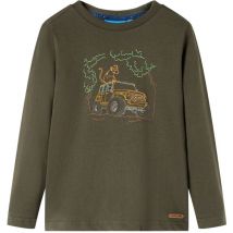 T-shirt enfants à manches longues kaki 104 Vidaxl 472743
