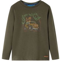 T-shirt enfants à manches longues kaki 128 Vidaxl 350784