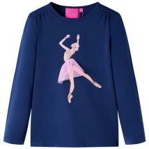 T-shirt enfants à manches longues bleu marine 128 Vidaxl 922029