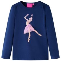 T-shirt enfants à manches longues bleu marine 104 Vidaxl 493207