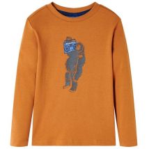 T-shirt enfants à manches longues ocre foncé 104 Vidaxl 496959