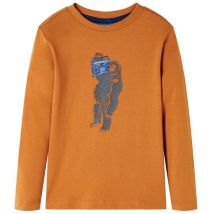 T-shirt enfants à manches longues ocre foncé 140