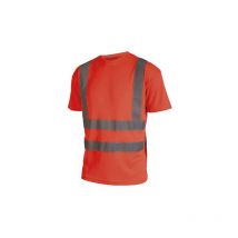 T-shirt haute visibilité - Manches courtes - Rouge fluo - 4XL
