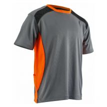 T shirt LMA piste gris acier/orange - 9256
