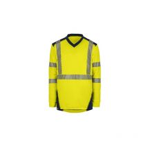 T-shirt manches longues haute visibilité bali jaune/marine - l T2S