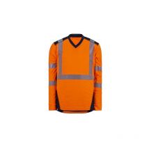 T-shirt manches longues haute visibilité bali orange/marine - m T2S