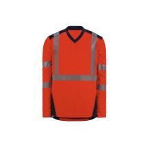 T-shirt manches longues haute visibilité bali rouge/marine - xl T2S