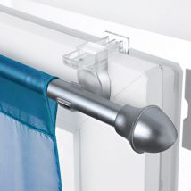 De supports à serrer transparents pour tringle à rideau et vitrage - Transparent - Transparent
