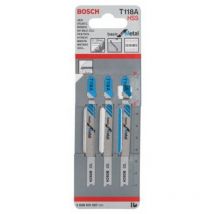 2608631507 T118A, Pack of 3 Jigsaw Blades - Bosch