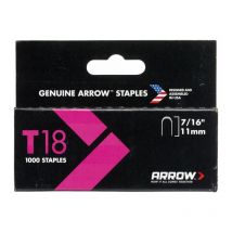 T18 Staples 11mm (7/16in) Box 1000 ARRT18716S