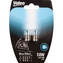 T4W coppia lampade auto 12V 4W Blue effect attacco BA9s