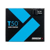 Arrow - A509 T50 Staples 14mm (9/16in) (Pack 5000, 4 x 1250) ARRT50916