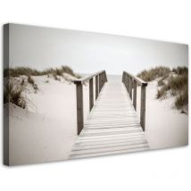 Wandbild Steg Zum Strand Landschaft Beige 100x50 Cm