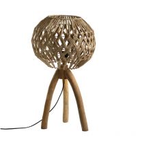 Fijalo - Stativ-Tischlampe aus Teakholz, 40 x 40 x 40 cm