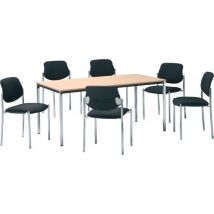 Table 1800 x 800 mm chrom / Buche