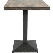 Table 60x60 Carrée Avec Pied Central Pour Bar Bistrots Marron - Verni En Noir