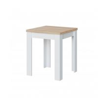 Caesaroo - Table extensible 67 x 67 cm blanc mat et chêne - Creta