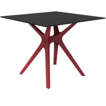 Vela s Table Carrée Intérieure, Extérieure 90x90 Pied Rouge - Tableau Noir - Resol