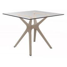 Table Carrée Intérieure 90x90 Sable - Verre Vela S Resol
