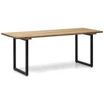 Box Furniture - Table à baguettes Exeter Eco-Line, style industriel vintage. 160X78x75cm. Métal noir, bois finition vieillie. Structure en acier