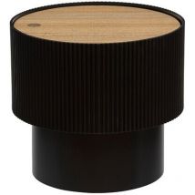 Table à café Enola en placage frêne D38,5cm noir - Atmosphera créateur d'intérieur