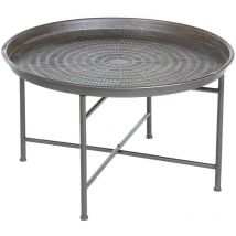Table De Cafe Instant En Metal Grise Atmosphera
