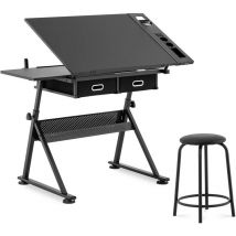 Fromm&starck - Table à Dessin Architecte Plateau Inclinable Et Réglable En Hauteur + Tabouret