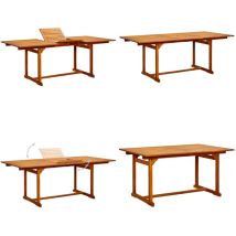 Table à dîner de jardin (150-200)x100x75cm Bois d'acacia massif - Table De Jardin - Table à Manger Extérieur - Acacia Massif - Table Extensible
