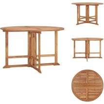 Table à dîner de jardin pliable Ø110x75 cm Bois massif de teck - Table De Jardin Pliable - Table De Jardin En Teck - Mobilier De Jardin - Table à