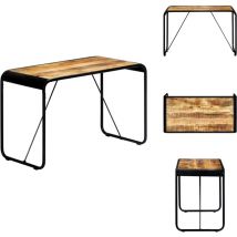 Table à manger 118x60x76 cm Bois de manguier massif brut - Table À Manger - Table En Bois - Table Industrielle - Meubles Industriels - Salon