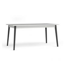 Alcos - Table à manger 180 x 90 cm blanc mat et noir Iris