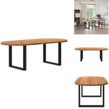 Table à manger 220x100x74 cm bois de chêne massif ovale - Table à Manger - Tables à Manger - Table De Cuisine - Table à Dîner