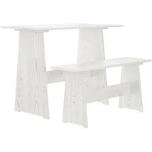 Table à manger avec banc reine blanc bois de pin solide vidaXL