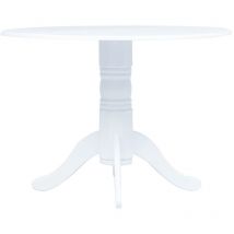 Torana - Table à manger Blanc 106 cm Bois d'hévéa massif
