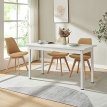 [en.casa] - Table de Salle à Manger Gera 140 x 60 x 75 cm Blanc