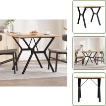 Vidaxl - Table à manger cadre en y 90x90x75,5cm bois de pin massif acier - Table à Manger - Table Ronde - Table Rectangulaire - Table Extensible