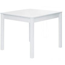 Pegane - Table à manger coloris blanc - longueur 90 x profondeur 90 cm