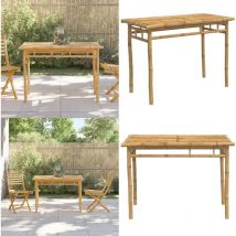 Table à manger de jardin 110x55x75 cm bambou - Table à Manger Extérieur - Table Jardin Bambou - Mobilier De Jardin Rustique - Table Repas Extérieure